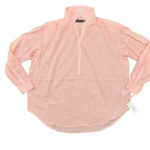 NEW Vineyard Vines Women's Size XS Blouse Top Long Sleeve Pink Cotton Collared